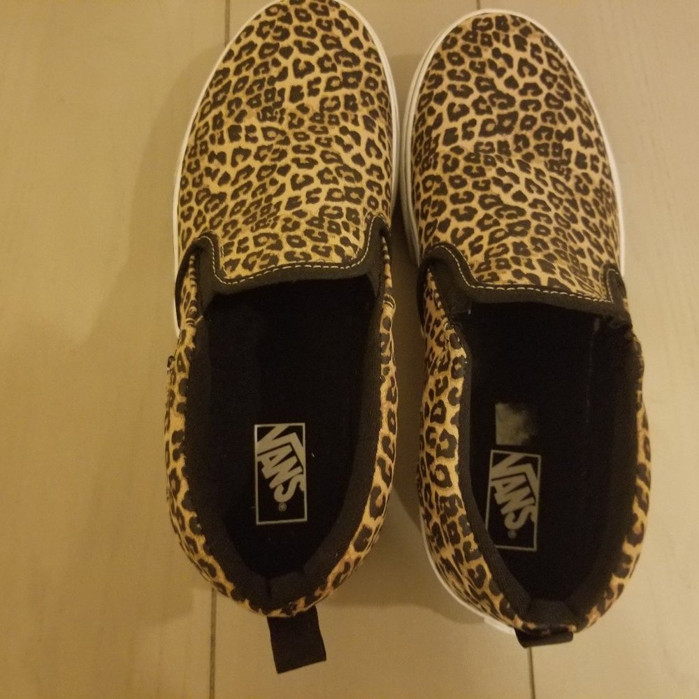 VANS Leopard Cheetah Print Slip-On Sneakers Shoes Womens - Size 6 - Picture 5 of 7